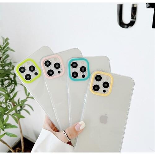 2021 TPU Phone Capa Case For iPhone 12 Mini/11/12Pro Max XR XS Max Pure Color Funda Conque Cover For iPhone SE 7 8Plus Para Case