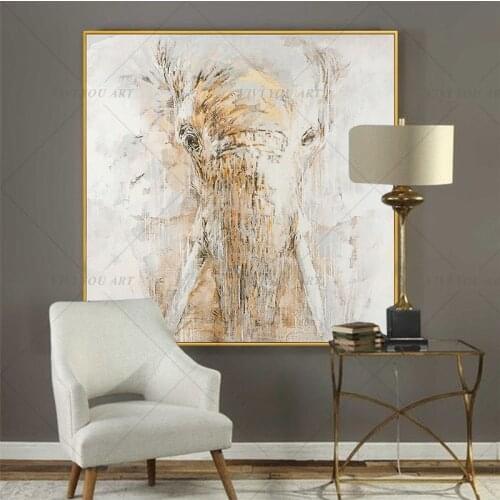 100% Handmade Big Animal Elephant Abstract Painting Modern Art Picture For Living Room Modern Cuadros Canvas Art High Quality