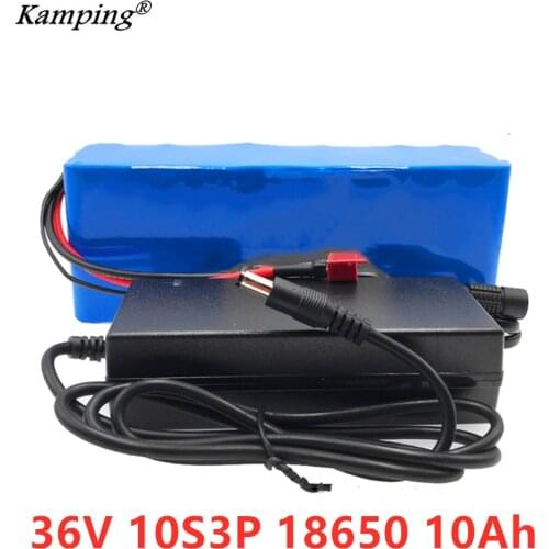 Aleaivy 36 v 10Ah 10S3P 18650 Rechargeable Battery, Modified Bikes, Electric Vehicle Battery Charger li-lon + 36V 2A charger