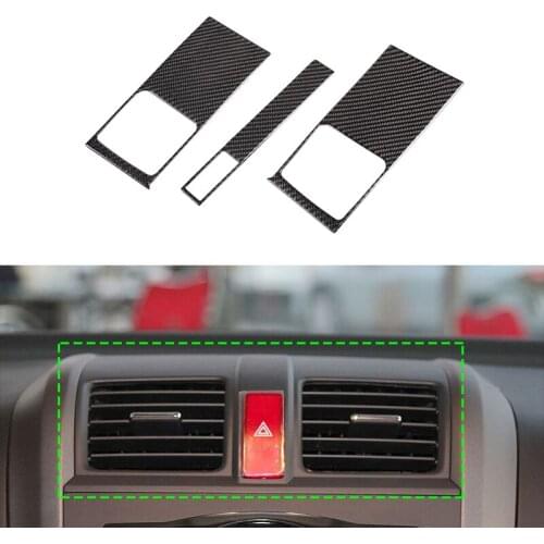 Car Styling Carbon Fiber Center Control Air Condition Vent Outlet Frame Cover Trim For Honda CRV CR-V 2007 2008 2009 2010 2011