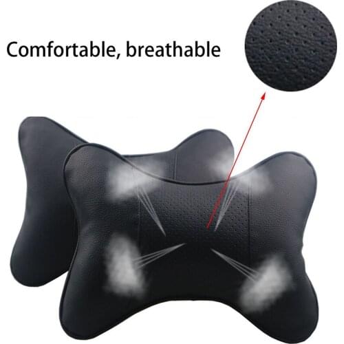 1PC Car Leather Safety Pillow Auto Universal Headrest Breathe Car Auto Seat Head Neck Rest Cushion Headrest Pillow Pad Universal