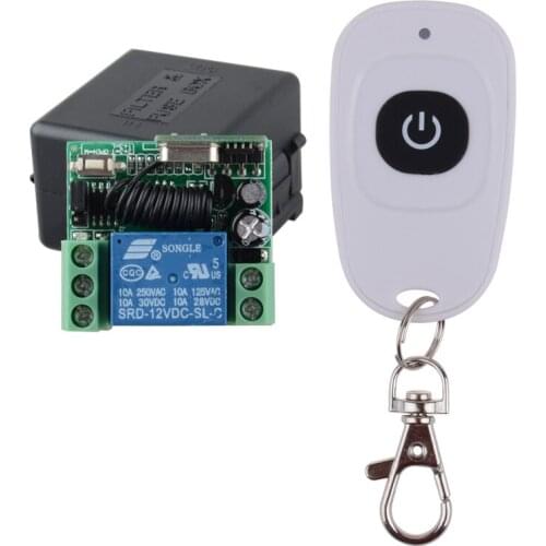 CENTURY AOKE DC 12V 1CH Door Access Opener Button Remote Switch Mini Wireless Switch White Big Button Remote Control Transmitter