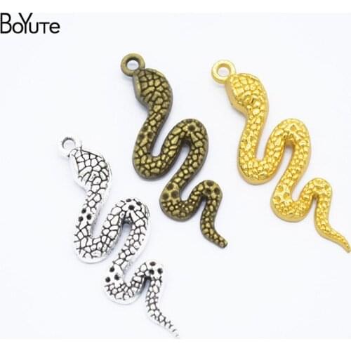 BoYuTe (60 Pieces/Lot) Metal Alloy 43*15MM Snake Pendant Charms Diy Hand Made Jewelry Accessories Wholesale