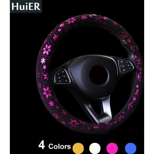 HuiER Car Steering Wheel Cover Shiny Snowflake 4 Colors Anti-slip Cute For 37-38CM Car Styling Car Steering-Wheel Free Shipping