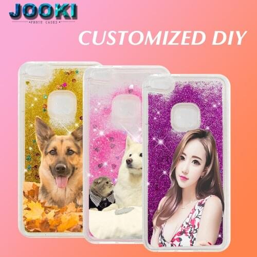 Custom Print Photo DIY Customized Glitter Case For Huawei P20 Lite P20pro Case Bling Liquid Quicksand Back Cover Phone Cases