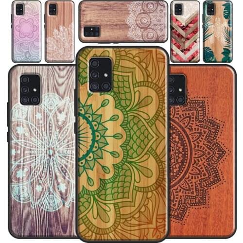 Mandala Wood Floral Case For Samsung A51 A71 A41 A31 A11 A12 A32 A42 A52 A72 A21S A20e A50 A70 A02S A20S A30S