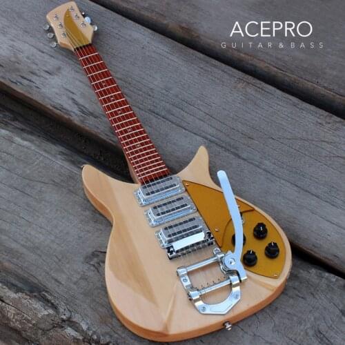 Natural color 325 Electric Guitar with Three Mini Humbucker Pickups, 34 Inches Guitarra, 527mm Scale length, Chrome Hardware