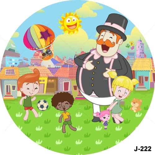 Childrens Playground Background Photography Booth Spring Grassland Flowers Hot Air Balloon Cartoon Backdrop Custom Photo Studio
