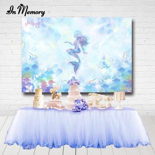 InMemory Mermaid Under The Sea Princess Girls Birthday Party Backdrops Coral Fish Artistic Photography Backgrounds Photo Studio