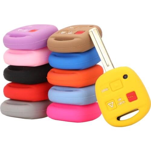Kutery 10pcs 3 Buttons Remote Silicone Car Key Case Shell Cover For Toyota Camry Avalon RAV4