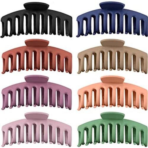 8pc Hot Sale Solid Color Claw Clip Large Barrette Crab Hair Claws Bath Clip Ponytail Clip For Women Girls Hair Accessories Gift