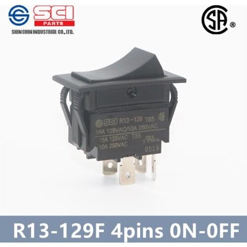 Taiwan SCI R13-129F car/yacht rocker switch/ON-OFF 4pins DPST/12V 30A 24V 10A DC/power switch