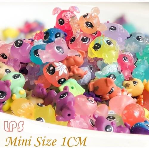 Mini 1CM Pet shop Snowflake transparency limit Collection Figure Collie Dog Cat Animals Loose Cute Kid Toys Figure Gift