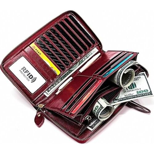 Fashion Long Female Wallet Wrist Bag Mobile Phone Long Wallet Large Capacity Multi-card Card Holder Wallet