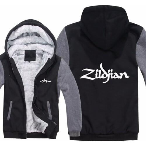 New Winter Zildjian Hoodies Jacket Men Casual Thick Fleece Hip Hop Zildjian Sweatshirts Pullover Man Coat