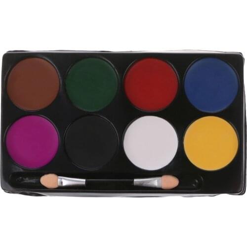 8 Colors Non-toxic Water Paint Oil Face Body Paint Palette Halloween Makeup for Christmas Party Fancy Dress Primer