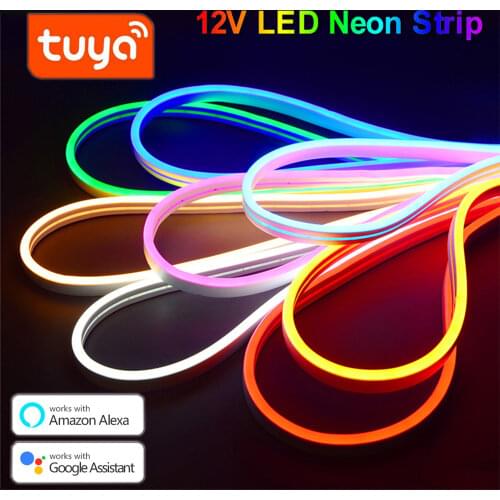1/2 Piece 1/2/3/4/5M WiFi LED Strip light Set With Tuya app and Alexa Voice Control Dimmable Neon backlight Lamp tape Lighting
