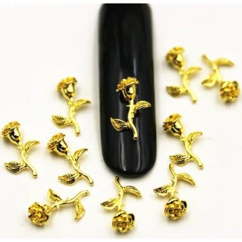 New arrival alloy 3D rose nail art decoration nail art alloy jewelry 3d nail art accessories nail art ornament DIY nail charms