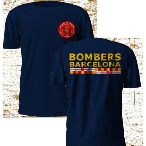 New Bombers Barcelona Barca Firefighter Fire Department Summer High Quality MenS Street Style Men Printing on T Shirt
