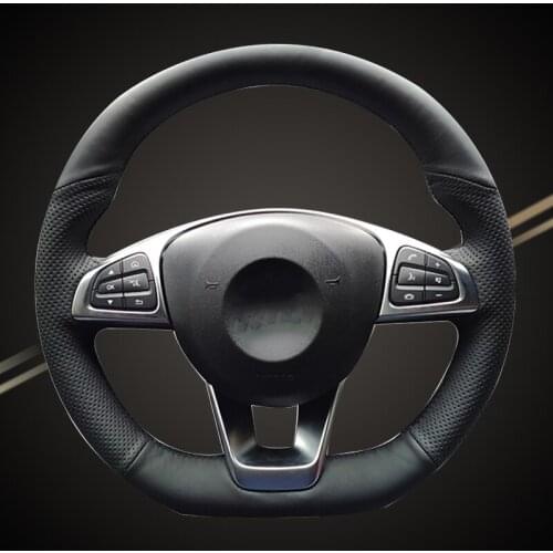 Car Braid On The Steering Wheel Cover for Mercedes Benz C200 C250 C300 B250 B260 A200 A250 Sport CLA220 DIY Auto Braiding Covers