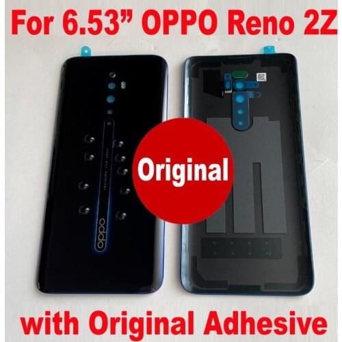 Original Best Rear Housing Door Cover For OPPO Reno 2Z Reno2 Z Back Battery Case Glass Lid Phone Shell with Adhesive Tape+ Flash
