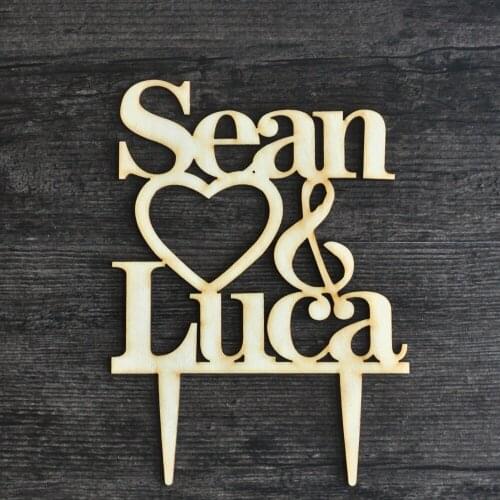 Custom Wedding Cake Topper, Personalized Cake Topper, Rustic Wedding Cake Topper, Names Cake Topper