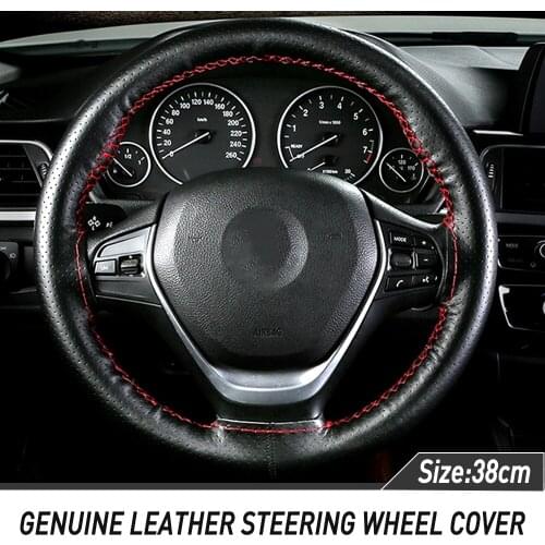 38CM DIY Car Steering Wheel Cover Anti slip Braid Design With Needle and Thread For Volkswagen VW Polo Passat B5 B6 CC GOLF 4