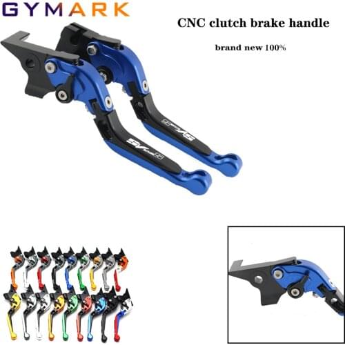 Logo CNC adjustable folding extendable motorcycle brake clutch lever for Suzuki SV650S SV 650 S sv650s 1999-2009