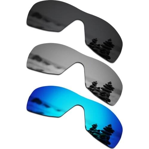 SmartVLT 3 Pieces Polarized Sunglasses Replacement Lenses for Oakley Dart Stealth Black and Silver Titanium and Ice Blue