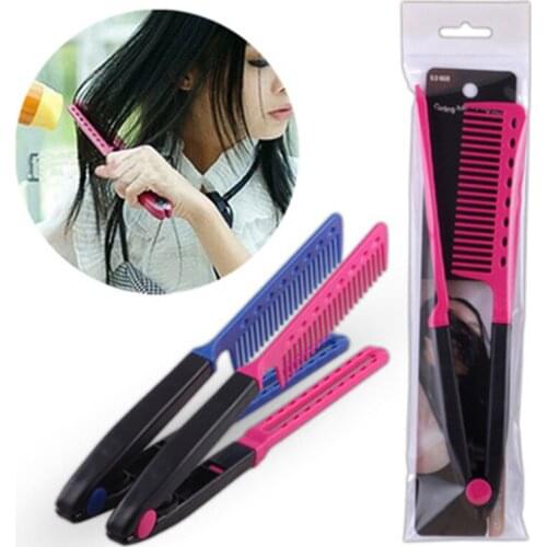 V Type Hair Straightener Comb Anti-static DIY Brush Salon Haircut Styling Tool