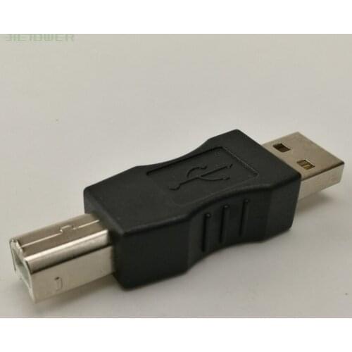 300pcs USB 2.0 A Male to B Male Adapter Connector AF to BM Converter Mini Portable Black Adapter for PC Computer Phone Printer