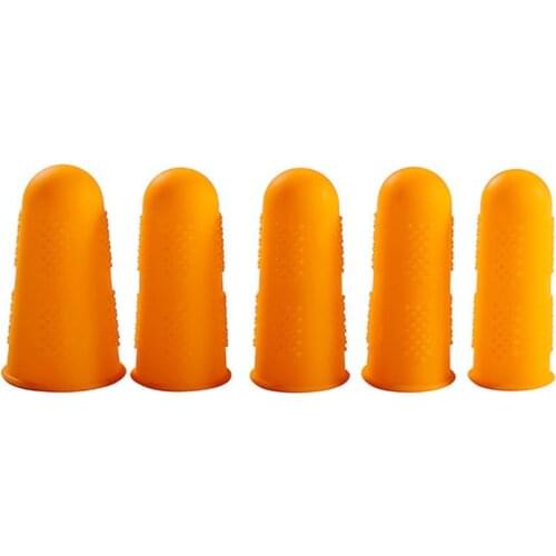 5Pcs Non-slip Silicone Finger Cover Cap Heat Insulation Finger Guard Protectors K1MF