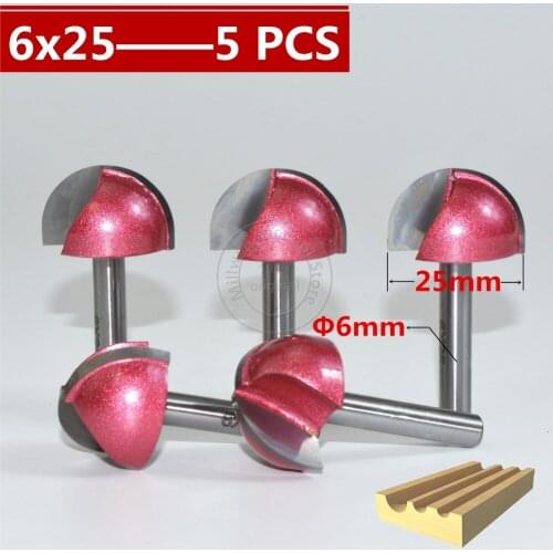 6mm*25mm,CNC Tungsten steel Round bottom bit,CNC machine tool,PVC,MDF,Acrylic,Carbide end mill,woodworking insert router bit