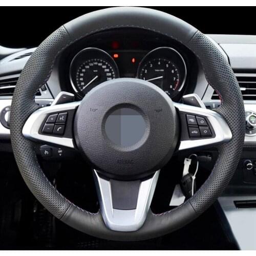 DIY Black Artificial Leather Comfortable Non-Slip Car Steering Wheel Cover For BMW B4 E89 2009-2016 Breathable Non-Slip