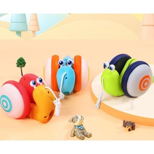 Animal Pull Rope Toy Car Children Gift Toddler Pull Walking Toy Snail Pull Rope Toy Baby Drag Car Along Educational Toy