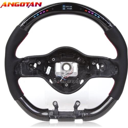 Customized Carbon Fiber Perforated leather Steering Wheel with LED Race Digital Display fit For Benz AMG