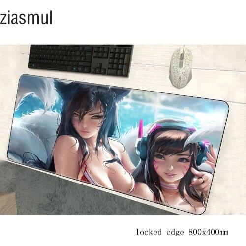 Ahri sexy mouse pad 800x400x2mm mats locrkand Computer mouse mat gaming accessories High-end mousepad keyboard games pc gamer