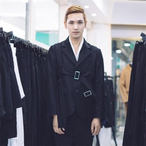 M--6XL HOT Spring Mens New Fashion Personalized custom lapel single-breasted bundled suit