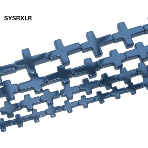 Natural Stone No Magnetic Long Cross Black Hematite Beads For Jewelry Making Diy Bracelet Necklace Accessaries
