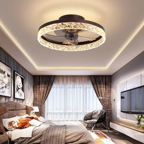 Light Luxury Ceiling Fan Lamp European Style Simple and Invisible Bedroom, Dining Room, Living Room Fan Light Integrated
