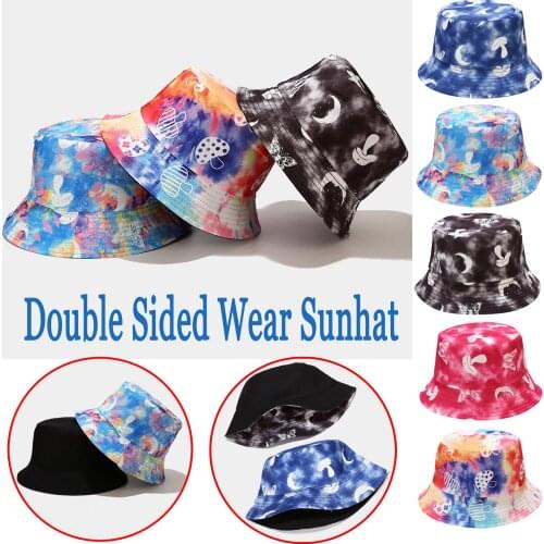 Girl Sunhat Hot Sale High Quality Women Washed Packable Summer Beach Sun Hats Mens Womens Tie-dye Bucket Hat For Dropshipping
