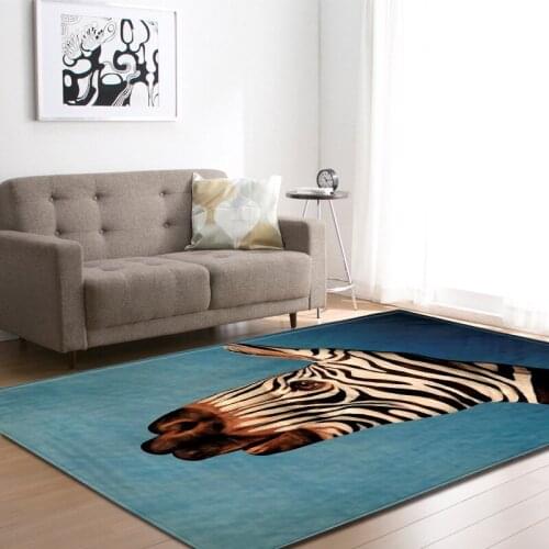 Modern animals Carpets For Living Room Home Bedroom Zebra deer printed Carpet Coffee Table Area Rugs Tapete Delicate Floor Mats