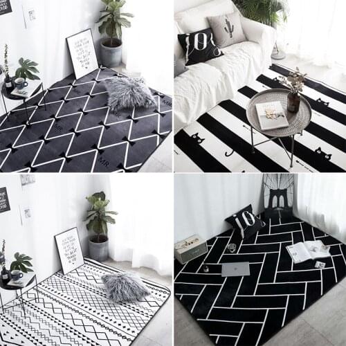 Modern Fashion Super Soft Velvet Thicken Carpet Pad Bedside Blanket Doormat Outdoor Prayer Parlor Home Floor Mat Anti-slip Rugs