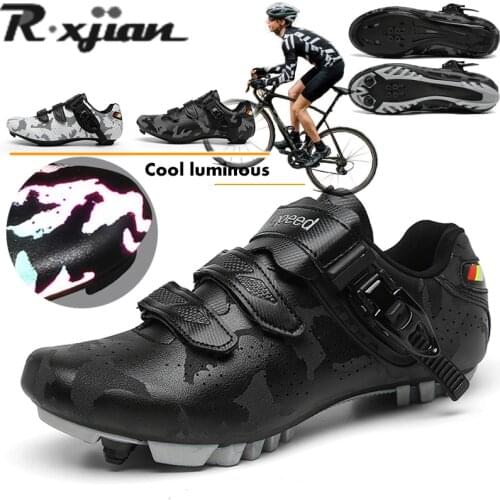 R.Xjian luminous road bike shoes, professional cycling shoes, ultra-light mens sports shoes, self-locking and breathable