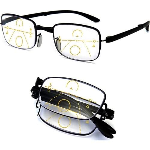CLARA VIDA Ultra-light Folding Anti-blue Light Progressive Multi-focus Reading Glasses Smart Men Women+1.0 +1.5 +2.0 To +4.0
