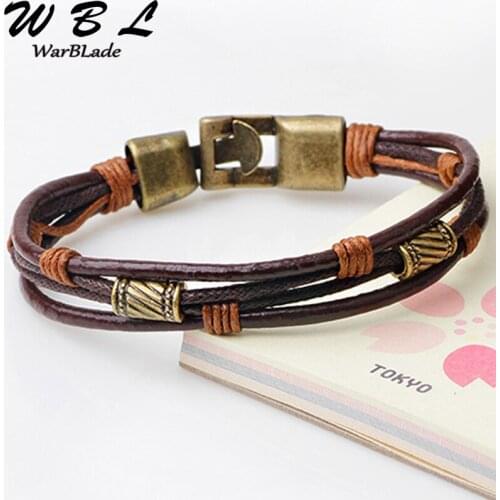 WBL New Trendy Charm Bracelets Braided Leather Bracelets Bangles Rope Chain Wristband For Men Women Friendship pulseras 2019 Hot