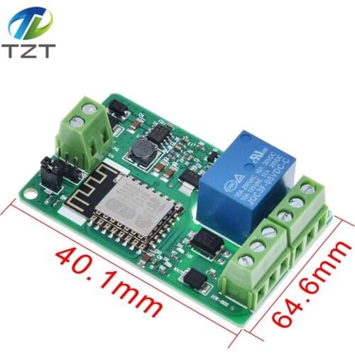 Green ESP8266 Relay Module 10A 220V Network Relay WIFI Module Input DC 7V~30V 4 Layers Board TVS Input Automatic Protection