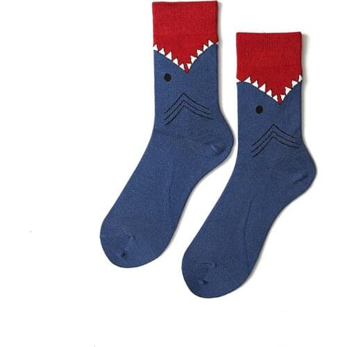 Ladies And Man Sports Skateboard Socks Pure Cotton Lovers Cartoon Mid Tube Socks