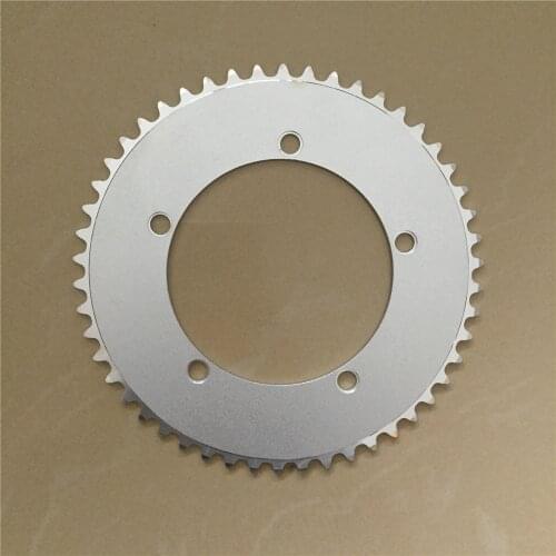 Track Bike Chainwheel Fixed Gear Bicycle Chain Ring 130 MM BCD 44T 46T 48T 50T 52T 53T Fixie Single Speed Chainring Silvery