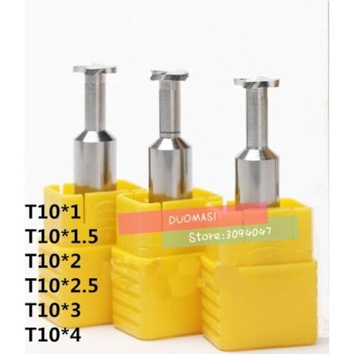 1PCS T10*1*1.5*2*2.5*3*4 Cemented carbide Straight shank T groove milling cutter T type Straight shank milling cutter
